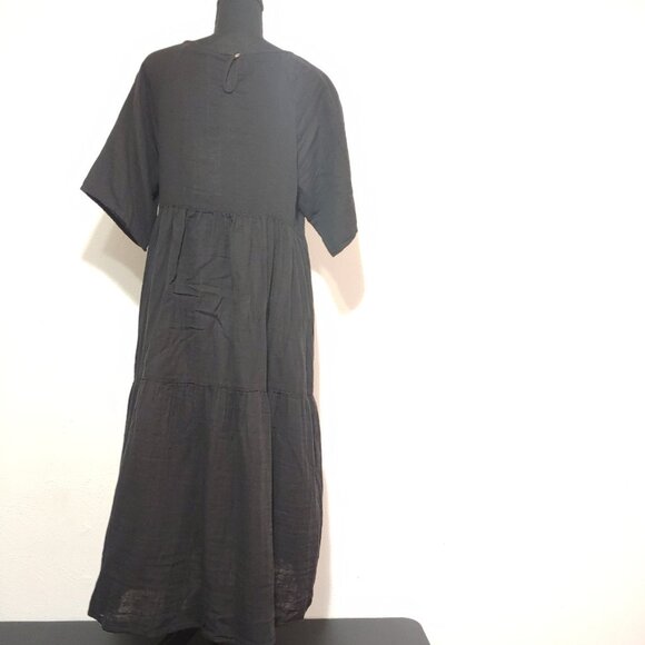 Johnny Was Calme Tiered Raglan Midi Cotton Gauze Dress - Picture 2 of 5